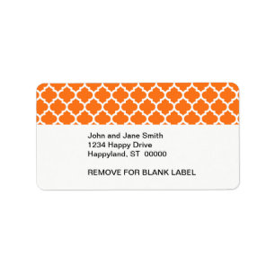 Étiquette Citrouille Orange What Marocain Quatrefoil Motif #