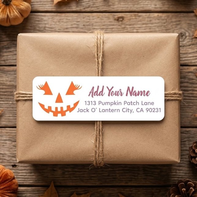 Étiquette Citrouille personnalisée Jack O Lantern Halloween  (Créateur téléchargé)