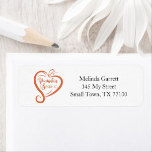 Étiquette Citrouille Spice Heart Fall Thanksgiving Custom