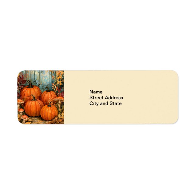 Étiquette Citrouilles d'automne (Devant)