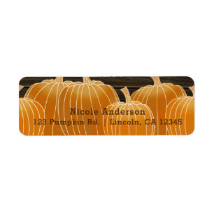 Étiquette Citrouilles d'automne en bois rustique de campagne