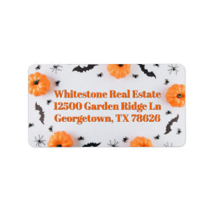 Étiquette Citrouilles de fête Halloween mignonnes avec adres