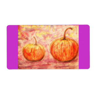 Étiquette citrouilles sous le soleil d'automne