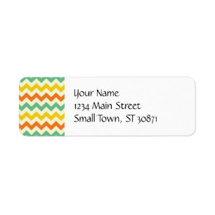 Étiquette Citrus Lime Vert Orange Jaune Chevron Zigzags