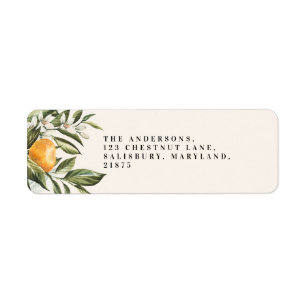 Étiquette Citrus oranger fleurir botanique rustique bridal c