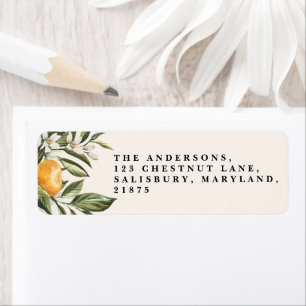 Étiquette Citrus oranger fleurir botanique rustique bridal c