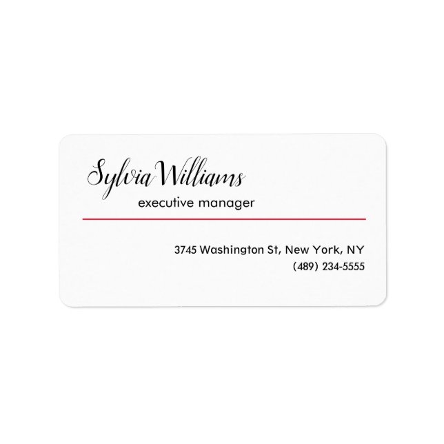 Étiquette Clair créatif moderne minimaliste rouge blanc (Devant)