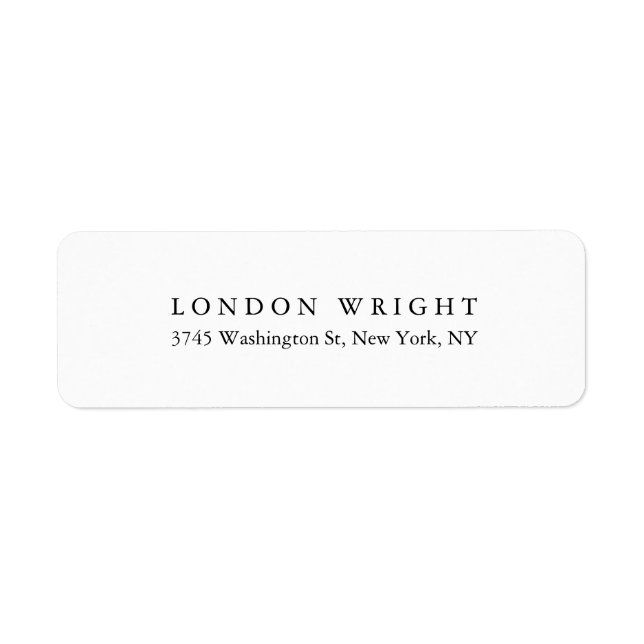 Étiquette Clair élégant classique tendance noir blanc (Devant)