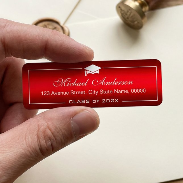 Étiquette Clair élégant Dégradé de fin d'études de la casque (Créateur téléchargé)