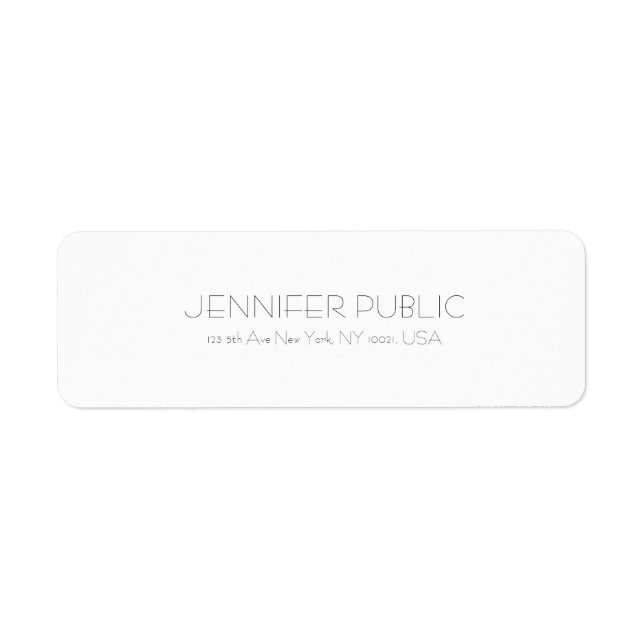 Étiquette Clair moderne minimaliste blanc professionnel (Devant)