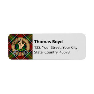 Étiquette Clan Boyd Crest sur Tartan