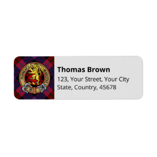 Étiquette Clan Brown Crest sur Tartan