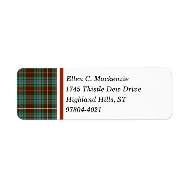 Étiquette Clan Fraser Chasse Tartan (Devant)