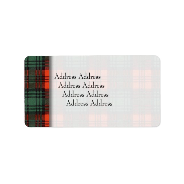 Étiquette Clan Kerr Plaid Scottish tartan (Devant)