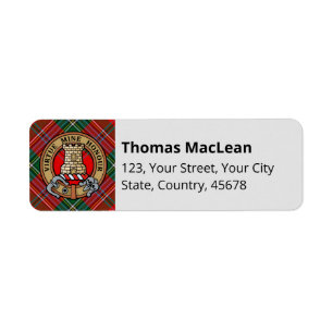 Étiquette Clan MacLean Crest sur Tartan