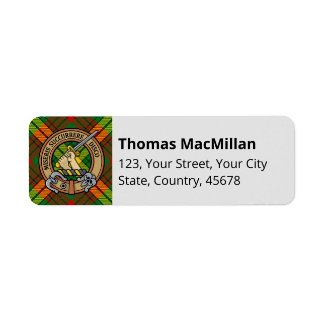 Étiquette Clan MacMillan Tartan (Devant)