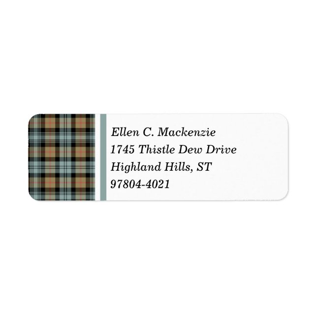Étiquette Clan Murray Tan et Black Patiné Tartan (Devant)