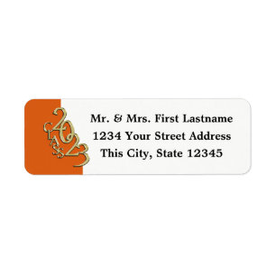 Étiquette Classe de 2023 Orange and Gold Graduation