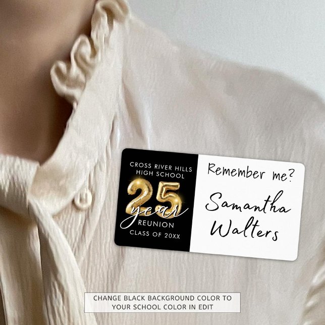 Étiquette Classe de 25 ans Nom de réunion Balise Se souvenir (Créateur téléchargé)