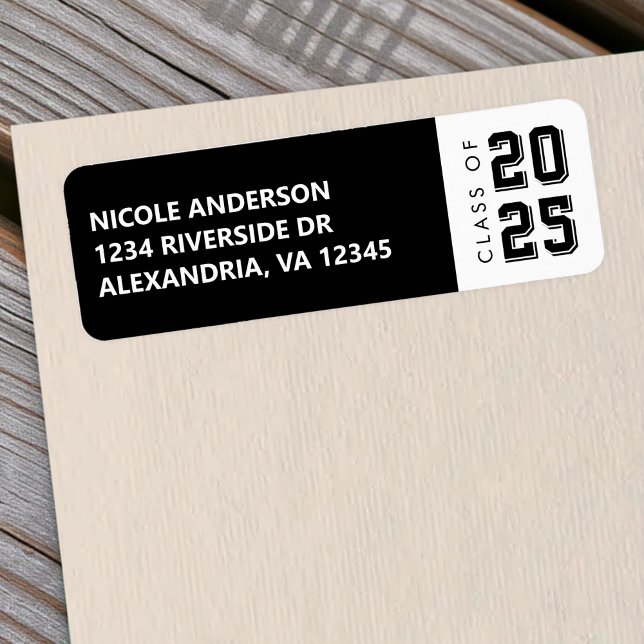 Étiquette Classe de diplôme de Noir (Graduation Class of Label
)