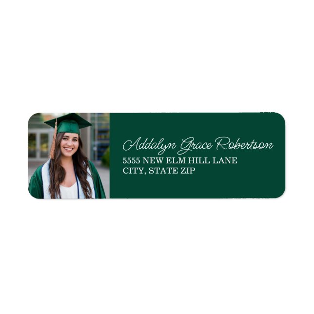 Étiquette Classe de plafond de graduation blanc vert de 2025 (Devant)