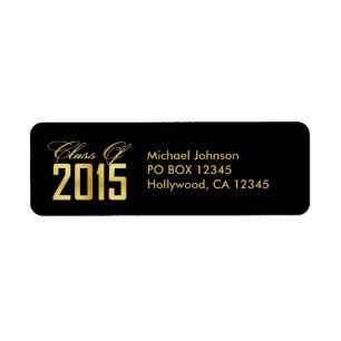 Étiquette Classe élégante de noir et d'or de 2015