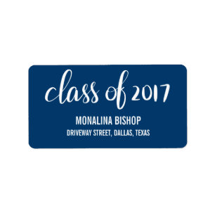 Étiquette Classe licenciée moderne du bleu 2017 de