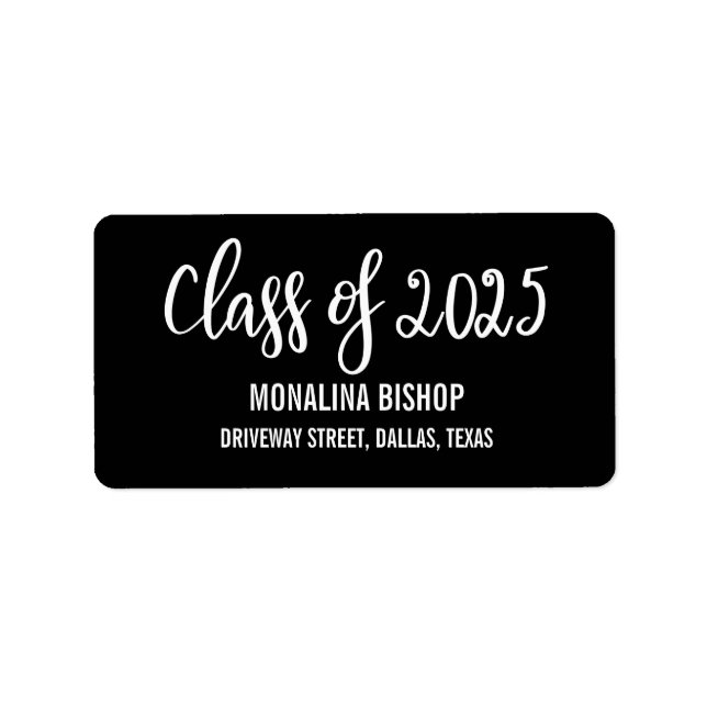 Étiquette Classe Moderne De Diplômés De 2025 Typographie Noi (Devant)