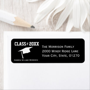 Étiquette Classe moderne Gras noir de fin d'études de 20XX