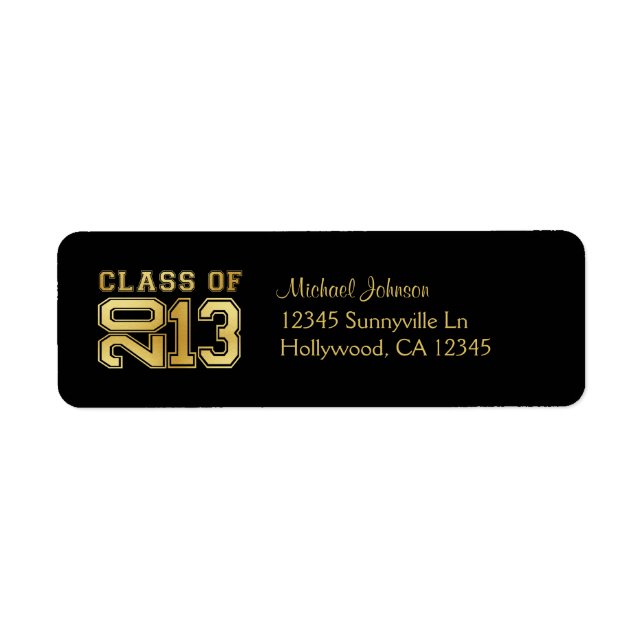 Étiquette Classe Noire et Or de 2013 (Devant)