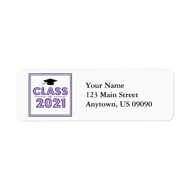 Étiquette Classe Of 2021 Return Address Labels (Devant)