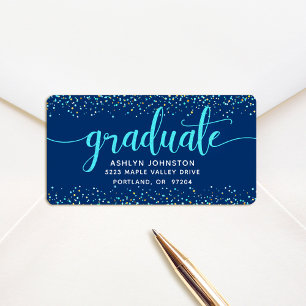 Étiquette Classement navy moderne turquoise adresse de scrip
