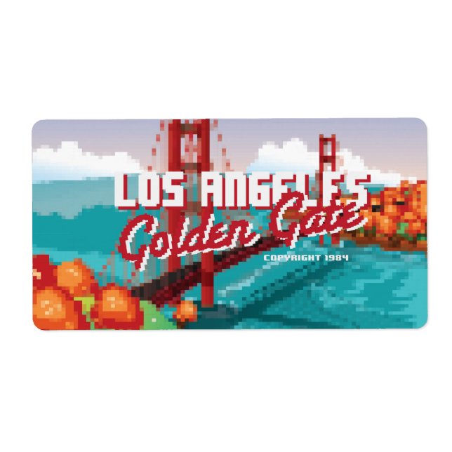 Étiquette Classic 1980s L.A Golden Gate Video jeu box art (Devant)