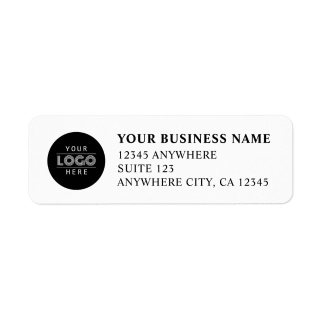 Étiquette Classic Custom Business Logo Black Company (Devant)