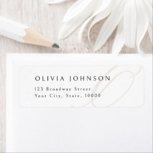 Étiquette Classic Elegance Script Monogramme Adresse de reto