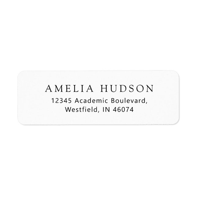 Étiquette Classic Elegant Black & White Adresse de retour (Devant)
