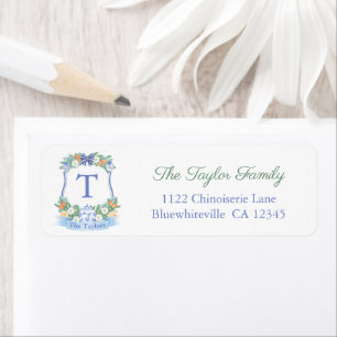 Étiquette Classic Holidays Family Crest Return Adresse