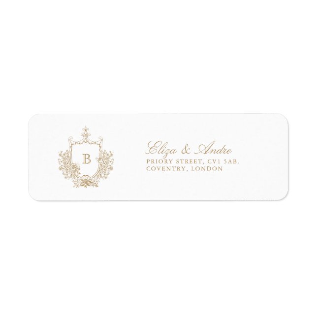 Étiquette Classic Luxe Gold Monogramme Retourner les étiquet (Devant)