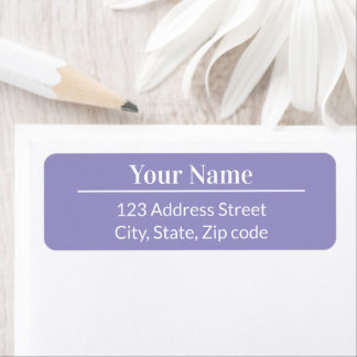 Étiquette Classic Modern Minimal Light Purple Name Address