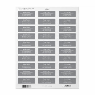 Étiquette Classic Modern Minimalist Grey Nom Adresse postale