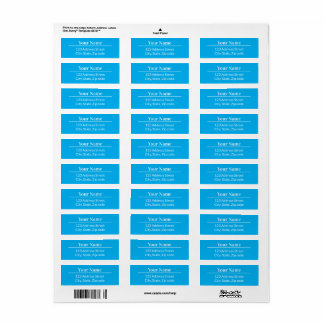 Étiquette Classic Modern Minimalist Sky Blue Nom Adresse