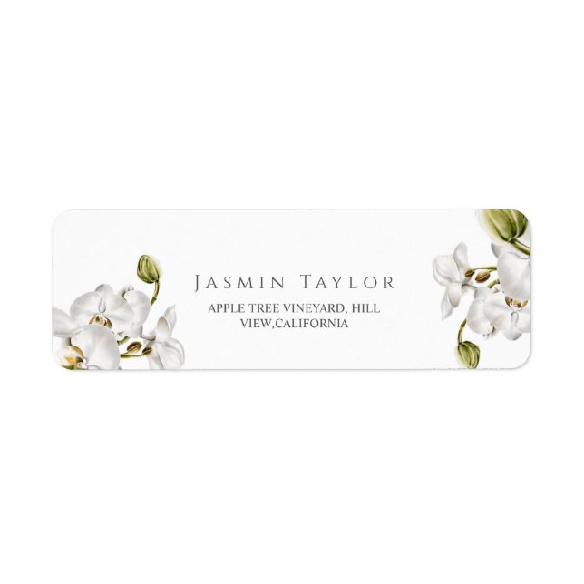 Étiquette Classic Orchids Frame Elegant Wedding  (Devant)