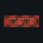 Étiquette Classic Plaid Christmas Retours Adresse<br><div class="desc">Offrez-vous un style de vacances intemporel grâce à notre collection de Noël classique avec un design traditionnel rouge et vert plaid. Parfaits pour répandre des réjouissances festives, ces créations évoquent la chaleur et la nostalgie, ce qui les rend idéales pour les cartes, les invitations et la décoration saisonnière. Personnalisez chaque...</div>