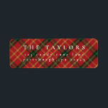 Étiquette Classic Plaid Christmas Retours Adresse<br><div class="desc">Offrez-vous un style de vacances intemporel grâce à notre collection de Noël classique avec un design traditionnel rouge et vert plaid. Parfaits pour répandre des réjouissances festives, ces créations évoquent la chaleur et la nostalgie, ce qui les rend idéales pour les cartes, les invitations et la décoration saisonnière. Personnalisez chaque...</div>