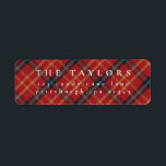 Étiquette Classic Plaid Christmas Retours Adresse<br><div class="desc">Offrez-vous un style de vacances intemporel grâce à notre collection de Noël classique avec un design traditionnel rouge et vert plaid. Parfaits pour répandre des réjouissances festives, ces créations évoquent la chaleur et la nostalgie, ce qui les rend idéales pour les cartes, les invitations et la décoration saisonnière. Personnalisez chaque...</div>