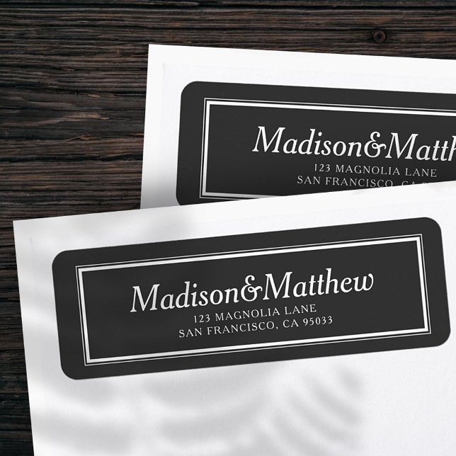 Étiquette Classic Simple Typographie Mariage Adresse de reto (Créateur téléchargé)