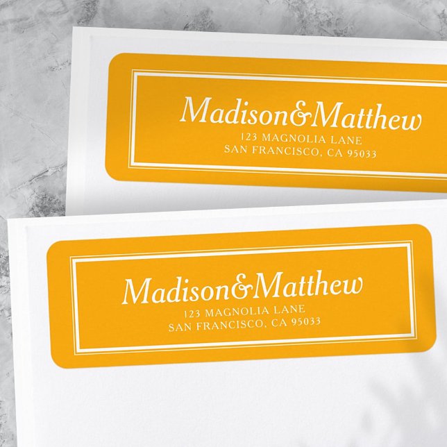 Étiquette Classic Simple Typographie Mariage Adresse de reto (Créateur téléchargé)