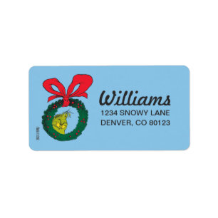 Étiquette Classic The Grinch   Christmas Wreath