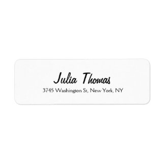 Étiquette Classical Elegant Plain Simple Professionnel Blanc