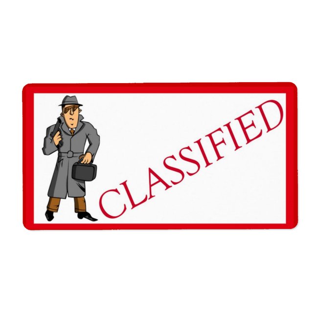Étiquette Classified With Spy (Devant)
